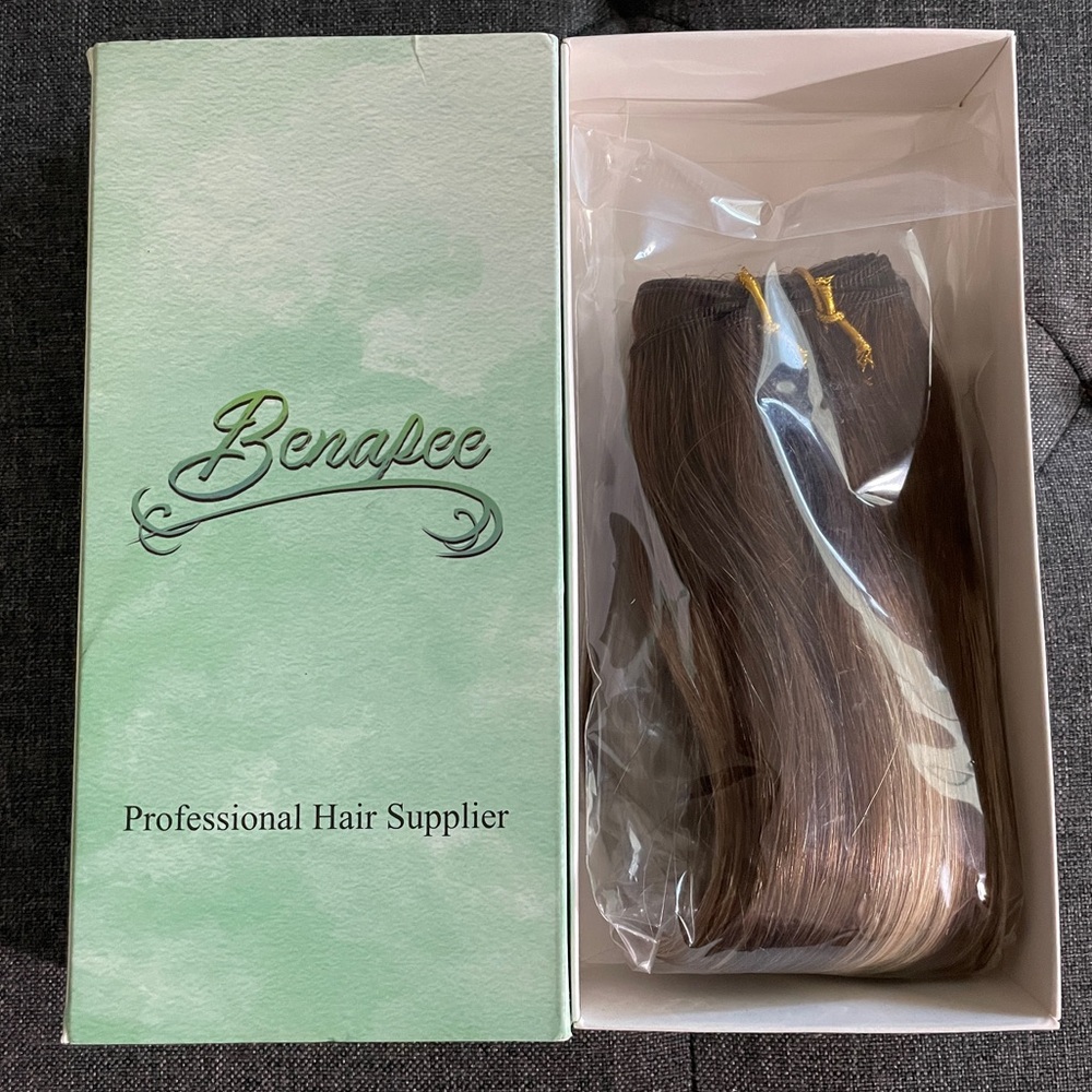 Hair Extension Weft Human Hair Color 4T4/24 NEW